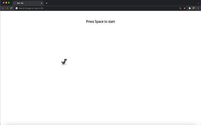 Dinosaur Game in New Tab  from Chrome web store to be run with OffiDocs Chromium online