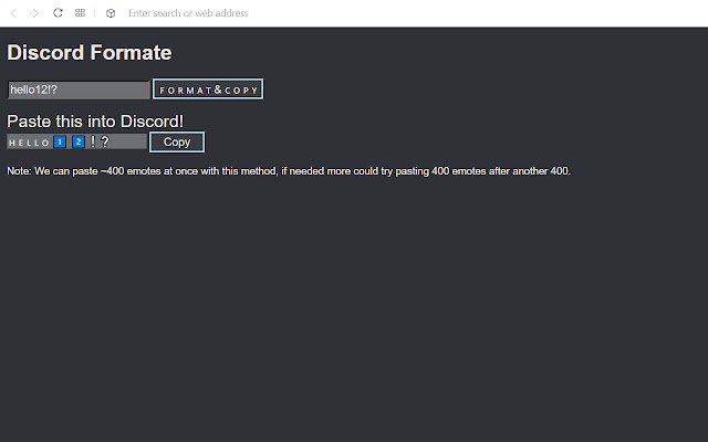Discord Formate  from Chrome web store to be run with OffiDocs Chromium online