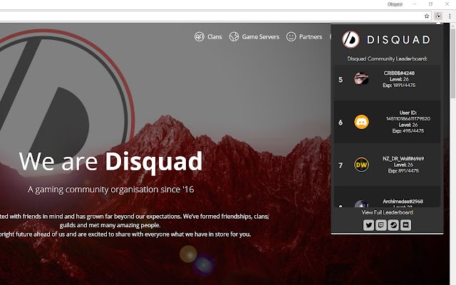 Disquad Community Leaderboard  from Chrome web store to be run with OffiDocs Chromium online