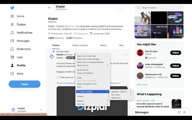 Dizplai  from Chrome web store to be run with OffiDocs Chromium online