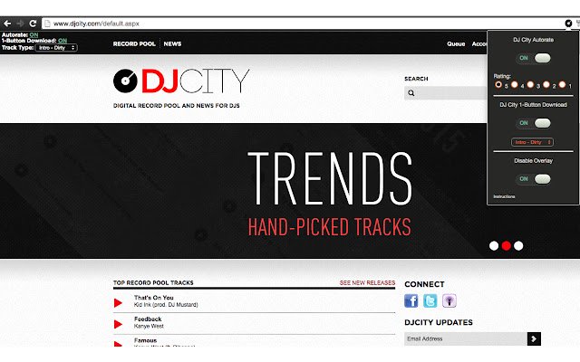 DJCity Easy Rate  from Chrome web store to be run with OffiDocs Chromium online