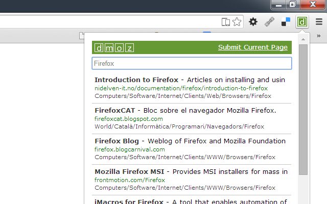 DMOZ  from Chrome web store to be run with OffiDocs Chromium online