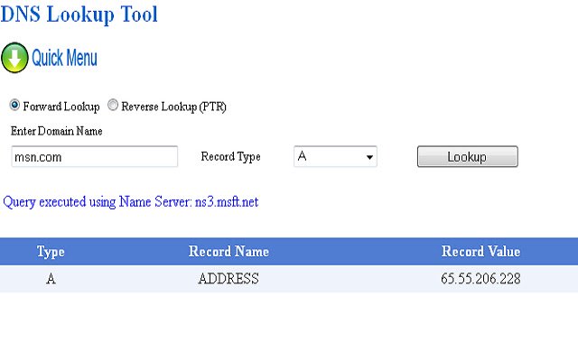 DNS Lookup Tool  from Chrome web store to be run with OffiDocs Chromium online