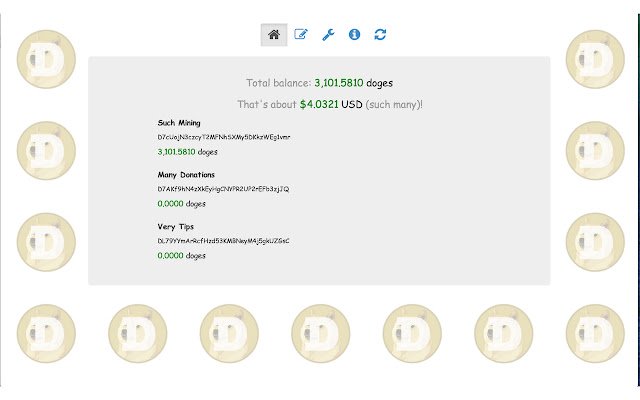 Dogecoin Balance Wow  from Chrome web store to be run with OffiDocs Chromium online