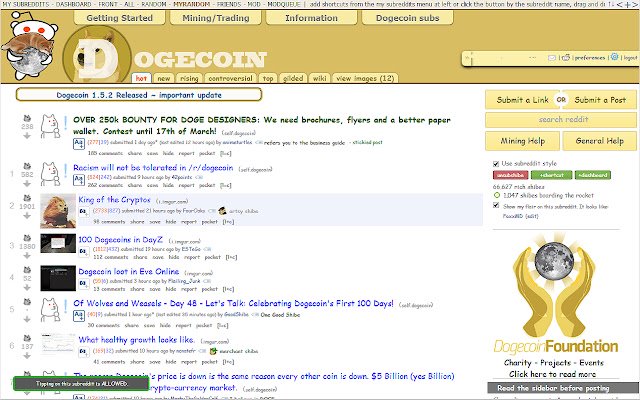 Dogetip Allowed Subreddits Indicator  from Chrome web store to be run with OffiDocs Chromium online