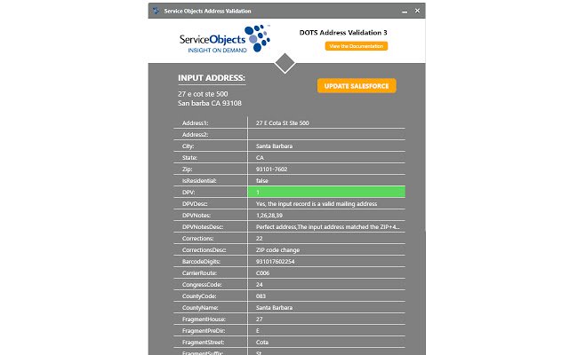 DOTS Address Validation for Salesforce  from Chrome web store to be run with OffiDocs Chromium online