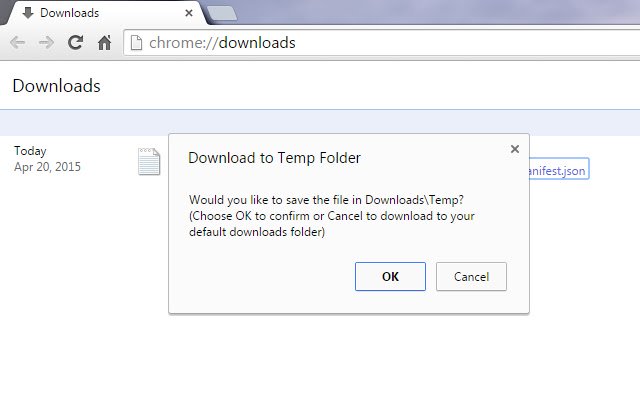 Download to Temp Folder  from Chrome web store to be run with OffiDocs Chromium online