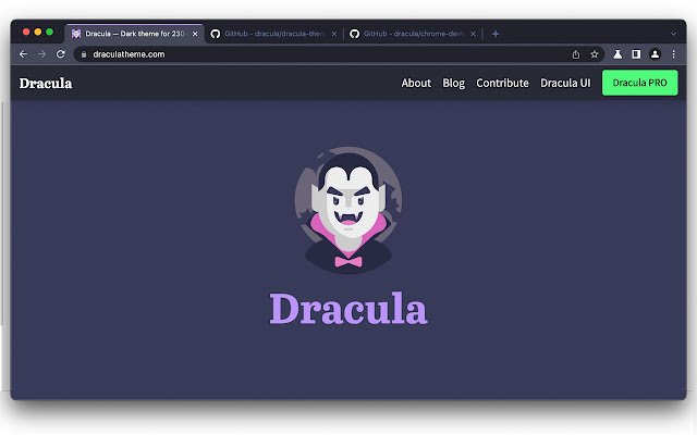 Dracula Chrome Theme  from Chrome web store to be run with OffiDocs Chromium online