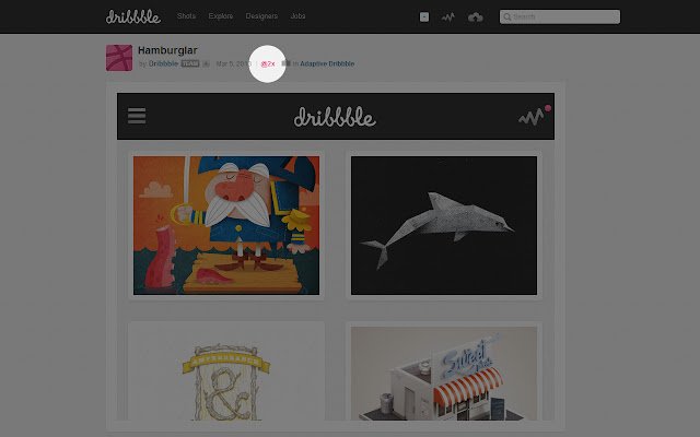 Dribbble @2x  from Chrome web store to be run with OffiDocs Chromium online