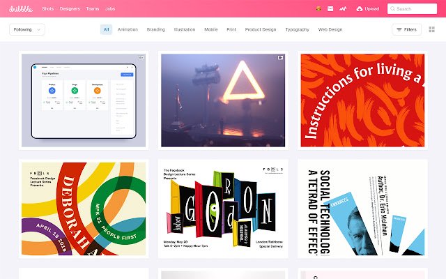 Dribbble Plus  from Chrome web store to be run with OffiDocs Chromium online