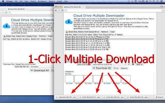 Drive Multiple Downloader  from Chrome web store to be run with OffiDocs Chromium online