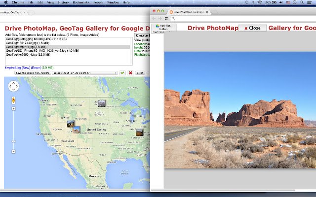 Drive PhotoMap, GeoTag Gallery  from Chrome web store to be run with OffiDocs Chromium online