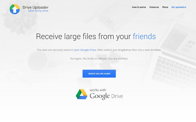 Drive Uploader  from Chrome web store to be run with OffiDocs Chromium online