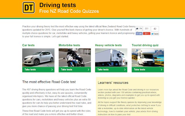 Driving Tests NZ  from Chrome web store to be run with OffiDocs Chromium online