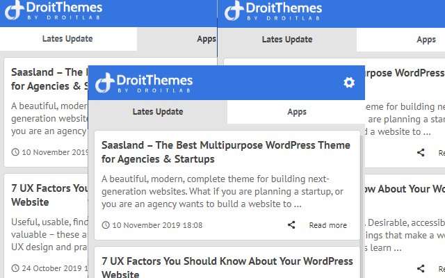 DroitThemes Latest Update News  from Chrome web store to be run with OffiDocs Chromium online