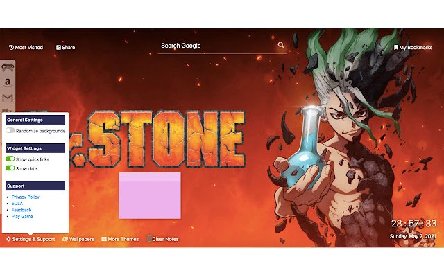 Wallpaper Tab Baru Anime Dr. Stone dari toko web Chrome untuk dijalankan dengan OffiDocs Chromium online