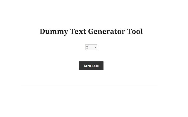 Dummy Text Generator Tool  from Chrome web store to be run with OffiDocs Chromium online