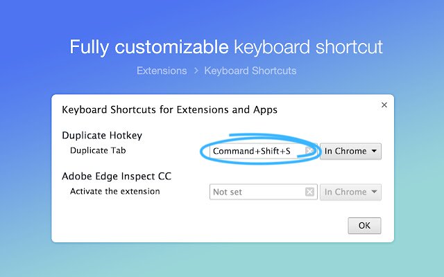 Дублировать горячую клавишу из интернет-магазина Chrome для запуска с OffiDocs Chromium онлайн