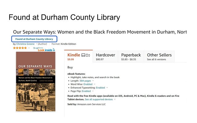 Durham County Library Amazon Browser  from Chrome web store to be run with OffiDocs Chromium online