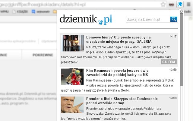 Dziennik.pl  from Chrome web store to be run with OffiDocs Chromium online