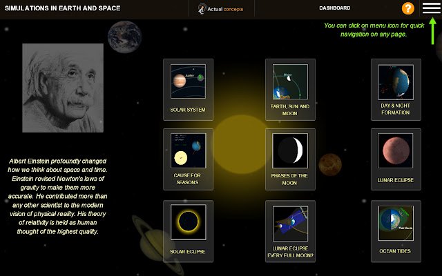 Earth and Space จาก Chrome เว็บสโตร์จะทำงานร่วมกับ OffiDocs Chromium ทางออนไลน์