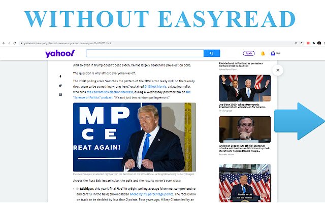 EasyRead Simple website reader  from Chrome web store to be run with OffiDocs Chromium online