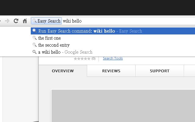 easySearch  from Chrome web store to be run with OffiDocs Chromium online