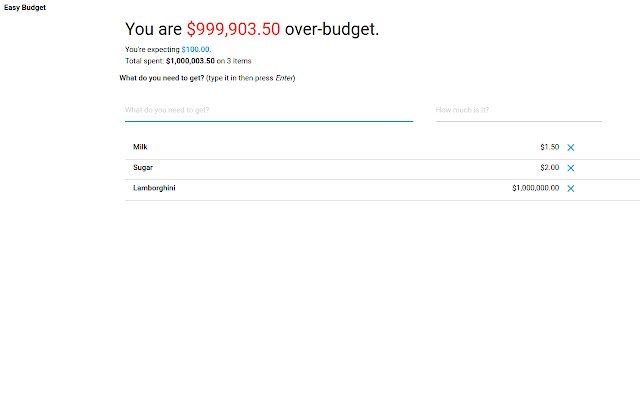 Easy Shopping Budget  from Chrome web store to be run with OffiDocs Chromium online