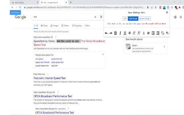 Easy WebPage Editor  from Chrome web store to be run with OffiDocs Chromium online