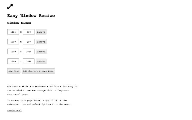 Easy Window Resize da Chrome Web Store para ser executado com OffiDocs Chromium online