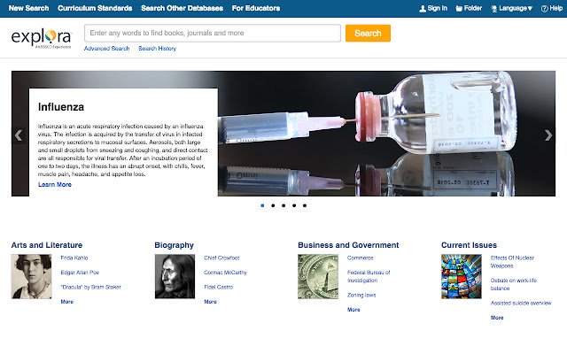 EBSCO Explora (Secondary Schools) dal Chrome Web Store verrà eseguito con OffiDocs Chromium online