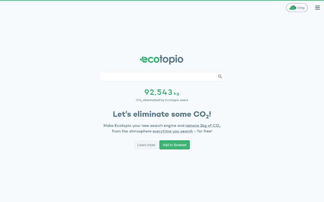 Ecotopio — CO2 Eliminating Search Engine  from Chrome web store to be run with OffiDocs Chromium online