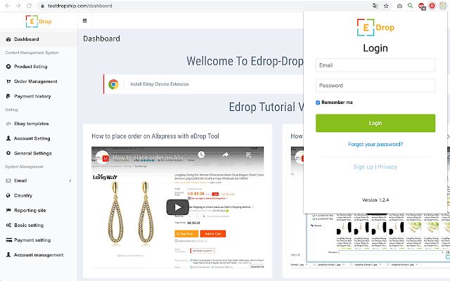 EDrop Drop Shipping Tool  from Chrome web store to be run with OffiDocs Chromium online