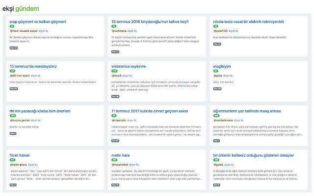 Ekşi Gündem  from Chrome web store to be run with OffiDocs Chromium online