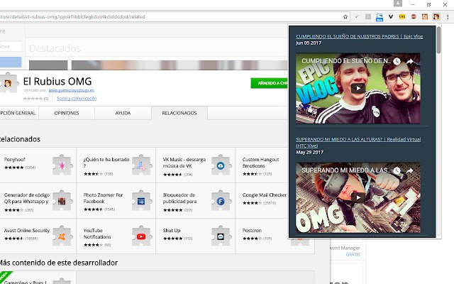 El Rubius OMG Videos  from Chrome web store to be run with OffiDocs Chromium online