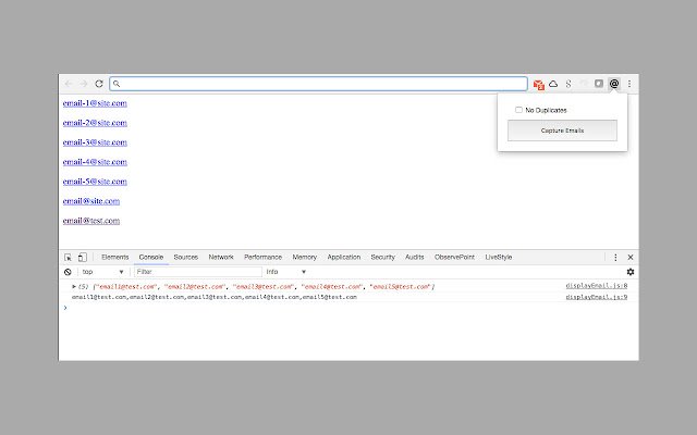 Email Capture  from Chrome web store to be run with OffiDocs Chromium online