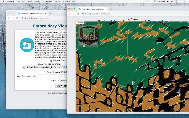 Embroidery Viewer and Converter  from Chrome web store to be run with OffiDocs Chromium online