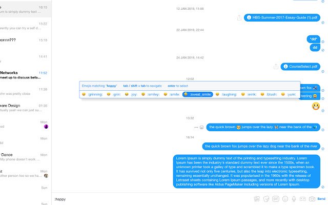 EmojiBar for Facebook Messenger  from Chrome web store to be run with OffiDocs Chromium online