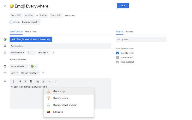 Emoji everywhere  from Chrome web store to be run with OffiDocs Chromium online