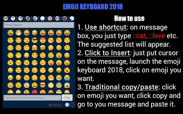 Emojis Emoji Keyboard  from Chrome web store to be run with OffiDocs Chromium online