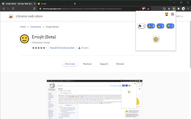 Emojit aus dem Chrome-Webshop zur Ausführung mit OffiDocs Chromium online