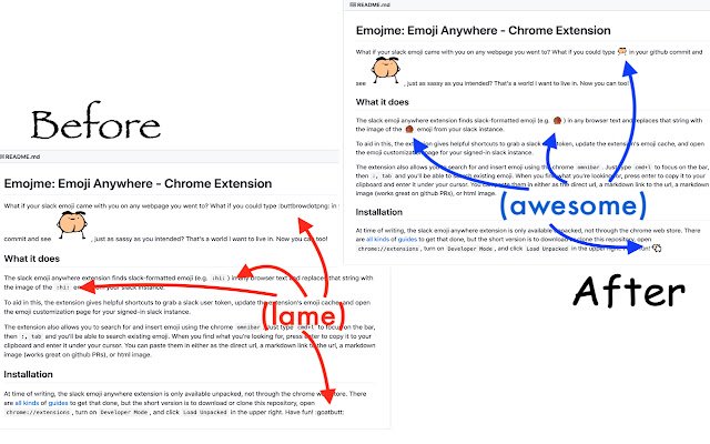 Emojme: Emoji Anywhere من متجر Chrome الإلكتروني ليتم تشغيله باستخدام OffiDocs Chromium عبر الإنترنت