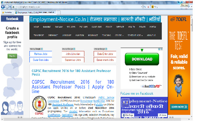 EMPLOYMENT NOTICE.CO.IN  from Chrome web store to be run with OffiDocs Chromium online