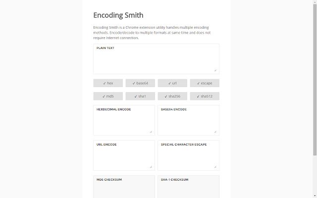 Encoding Smith  from Chrome web store to be run with OffiDocs Chromium online