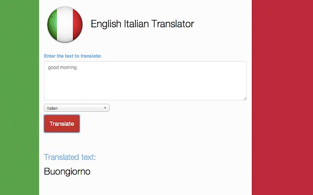 English Italian Translator  from Chrome web store to be run with OffiDocs Chromium online