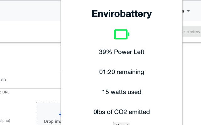 Envirobattery  from Chrome web store to be run with OffiDocs Chromium online