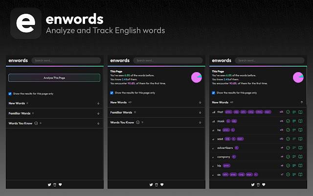 enwords aus dem Chrome Web Store zur Ausführung mit OffiDocs Chromium online