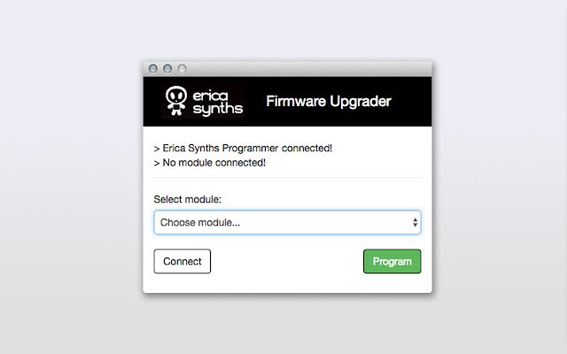 Erica Synths Firmware upgrader v2  from Chrome web store to be run with OffiDocs Chromium online