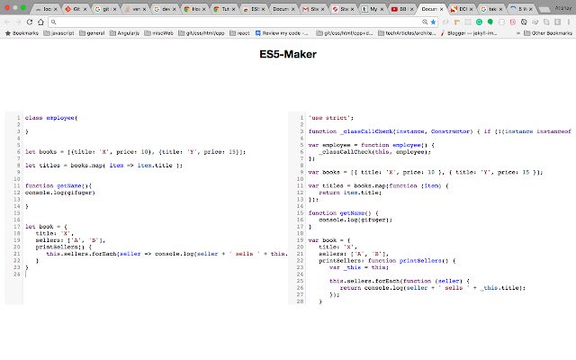 ES5 Maker  from Chrome web store to be run with OffiDocs Chromium online