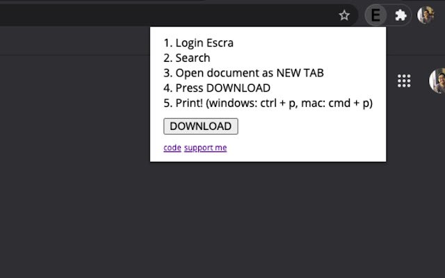 Escra Downloader จาก Chrome เว็บสโตร์ที่จะรันด้วย OffiDocs Chromium ทางออนไลน์